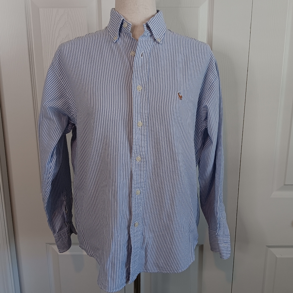 Blue Pin Striped Ralph Lauern Boy's Shirt